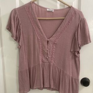 Blush pink top size large